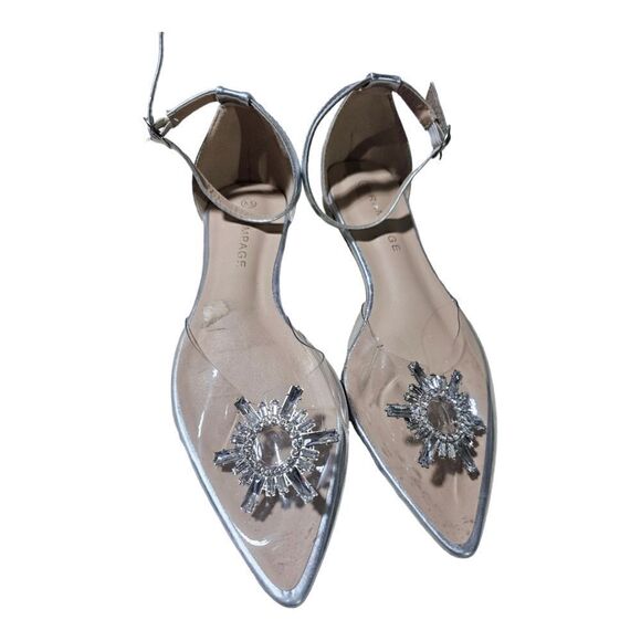 RAMPAGE Clear Jeweled Bling Flats - Size 7 1/2 - Picture 1 of 8